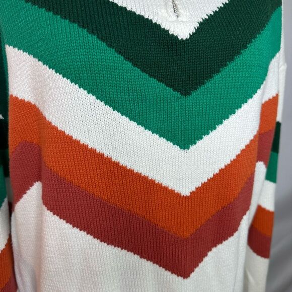 BiBi Multi Color Chevron Pattern Sweater Size L - Picture 8 of 16